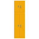vidaXL Tárolószekrény 2 db Mustársárga 60 x 40 x 210 cm Acél Zárolható