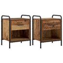 vidaXL Éjjeliszekrény 2 db Antik Fa 40 x 30 x 50 cm Szerelt Fa