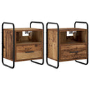 vidaXL Függő éjjeli szekrény 2 db Antik Fa 40 x 30 x 50 cm Szerelt Fa