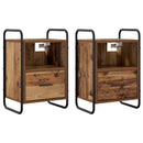 vidaXL Függő éjjeli szekrény 2 db Antik Fa 40 x 30 x 60 cm Szerelt Fa