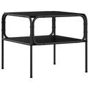 vidaXL Oldal asztal Fekete Tölgy 100 x 50 x 46 cm Szerelt Fa