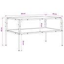 vidaXL Oldal asztal Szürke Sonoma 100 x 50 x 46 cm Szerelt Fa