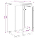vidaXL Oldal asztal Fekete Tölgy 40 x 31 x 55 cm Szerelt Fa