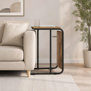 vidaXL Oldal asztal Antik Fa 40 x 31 x 55 cm Szerelt Fa