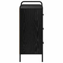 vidaXL Széf Fekete Tölgy 97 x 33 x 81 cm Szerelt Fa