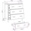 vidaXL Széf Füstös Tölgy 97 x 33 x 81 cm Szerelt Fa