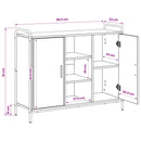 vidaXL Széf Fekete Tölgy 97 x 33 x 81 cm Szerelt Fa