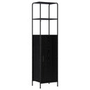 vidaXL Magasfiú Fekete Tölgy 40 x 33 x 161 cm Szerelt Fa