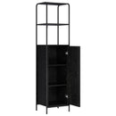 vidaXL Magasfiú Fekete Tölgy 40 x 33 x 161 cm Szerelt Fa