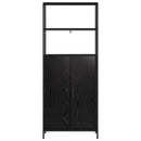 vidaXL Magasfiú Fekete Tölgy 40 x 33 x 161 cm Szerelt Fa