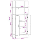 vidaXL Magasfiú Sonoma Tölgy 40 x 33 x 161 cm Szerelt Fa