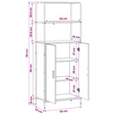 vidaXL Magasfiú Szürke Sonoma 40 x 33 x 161 cm Szerelt Fa