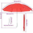 vidaXL Csipeszes napernyő 2 pcs Tűz téglavörös Ø 105 x 86 cm