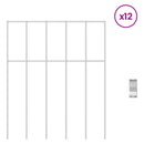 vidaXL Kertkerítés panel 12 pcs Horganyzott Acél Ezüst