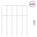 vidaXL Kertkerítés panel 24 pcs Horganyzott Acél Ezüst