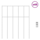 vidaXL Kertkerítés panel 48 pcs Horganyzott Acél Ezüst