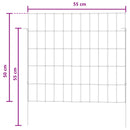 vidaXL Kerti kerítés karókkal 12 pcs 55 x 50 cm Mesh Horganyzott Acél