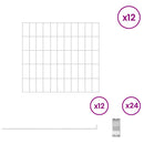 vidaXL Kerti kerítés karókkal 12 pcs 55 x 50 cm Mesh Horganyzott Acél
