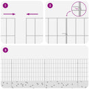 vidaXL Kerti kerítés karókkal 12 pcs 75 x 50 cm Mesh Horganyzott Acél