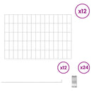 vidaXL Kerti kerítés karókkal 12 pcs 75 x 50 cm Mesh Horganyzott Acél