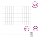 vidaXL Kerti kerítés karókkal 24 pcs 75 x 50 cm Mesh Horganyzott Acél