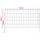 vidaXL Kerti kerítés karókkal 12 pcs 95 x 50 cm Mesh Horganyzott Acél