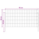 vidaXL Kerti kerítés karókkal 24 pcs 95 x 50 cm Mesh Horganyzott Acél