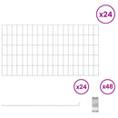 vidaXL Kerti kerítés karókkal 24 pcs 95 x 50 cm Mesh Horganyzott Acél
