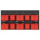 vidaXL Tároló Rács Fekete és piros 77,5 x 2 x 39 cm PP