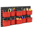 vidaXL Tároló Rács Fekete és piros 77,5 x 2 x 39 cm PP
