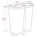 vidaXL Szemetes Fehér 48,5 x 28 x 51 cm PP
