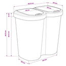 vidaXL Szemetes Fehér 49,5 x 30 x 46,5 cm PP