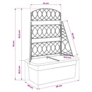 vidaXL Öntöző trellis Antracitszürke 58 x 29 x 78 cm PP