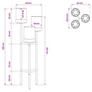 vidaXL Virág állvány Fehér 42 x 39,5 x 125 cm PP és acél