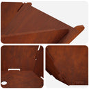 vidaXL Tűzrakó Rozsdás 58,5 x 51,5 x 19,5 cm Időjárásálló Acél