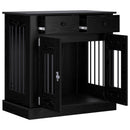 vidaXL Kutya ketrec bútor Fekete Tölgy 80 x 47,5 x 80 cm Szerelt Fa