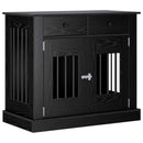 vidaXL Kutya ketrec bútor Fekete Tölgy 90 x 47,5 x 80 cm Szerelt Fa