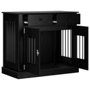 vidaXL Kutya ketrec bútor Fekete Tölgy 90 x 47,5 x 80 cm Szerelt Fa