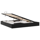 vidaXL Ottomán Ágykeret tárolóval Fekete 200 x 200 cm Műbőr