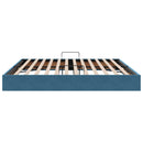 vidaXL Ottomán Ágykeret tárolóval Sötét kék 200 x 200 cm Bársony