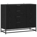 vidaXL Széf Fekete Tölgy 92 x 35 x 76 cm Szerelt Fa