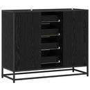 vidaXL Széf Fekete Tölgy 92 x 35 x 76 cm Szerelt Fa