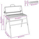 vidaXL Kültéri grill 3 pcs 80 x 73 x 90 cm Fekete Fém