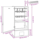 vidaXL Füstölő Sütő 3 pcs 44,5 x 29 x 83 cm Horganyzott acél Ezüst