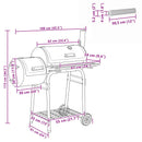 vidaXL Kültéri grill 103 x 60 x 113 cm Acél Fekete