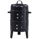 vidaXL Kültéri grill Ø 40 x 80 cm Acél Fekete