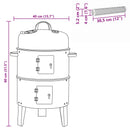 vidaXL Kültéri grill Ø 40 x 80 cm Acél Fekete