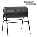 vidaXL Hordós grill 2 főzőrácsos 3 pcs 80 x 73 x 90 cm Fém Fekete