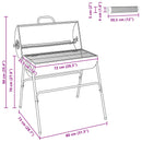 vidaXL Hordós grill 2 főzőrácsos 3 pcs 80 x 73 x 90 cm Fém Fekete
