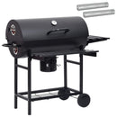 vidaXL Hordós grill kerekekkel és polcokkal 3 pcs 115 x 85 x 95 cm Fém